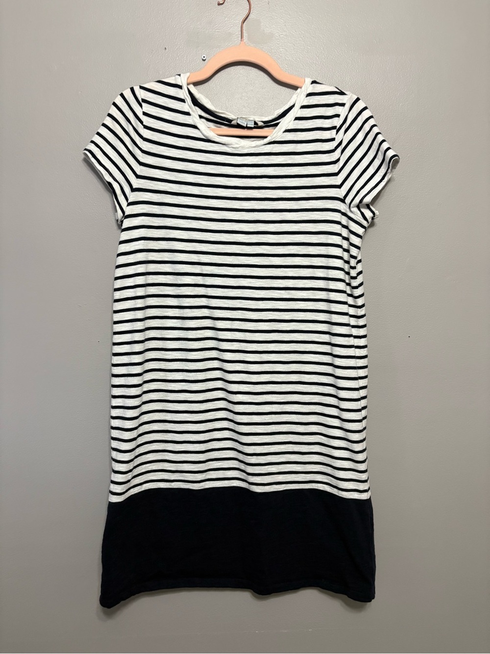 Boden Navy and White Striped Short Sleeve Top